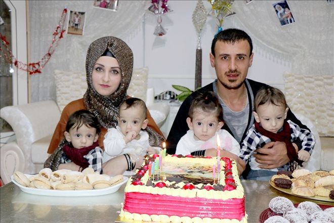 ?Yaşamaz´ denilen dördüzler ilk yaş günlerini kutladı 