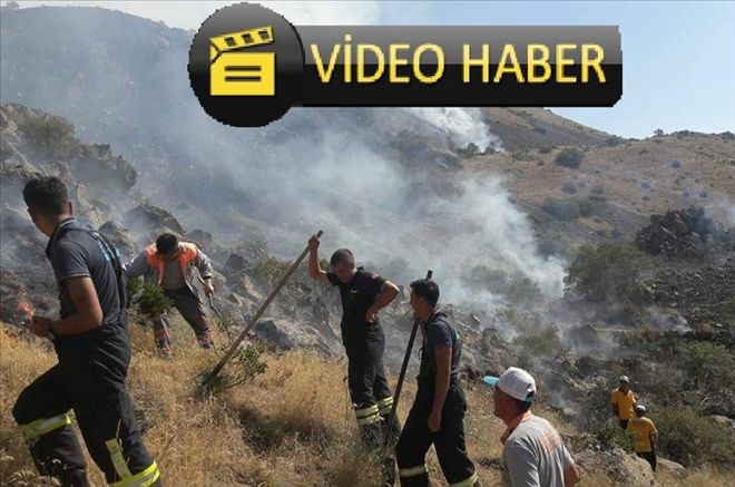 Anız yangınına helikopterli müdahale