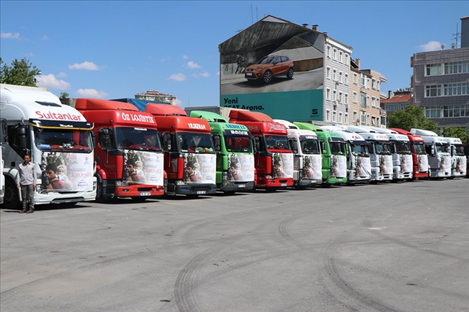 20 tır yardım malzemesi Suriye´ye gönderildi 