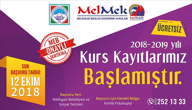 Melikgazi´de MELMEK kurslarına kayıtlar başladı 