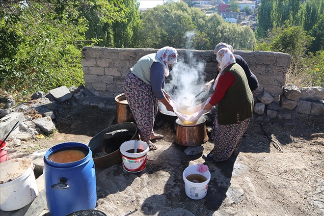Develi´de üzüm pekmezi yapımı başladı 