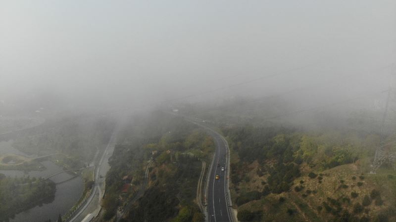 TEM’de etkili olan sis havadan görüntülendi