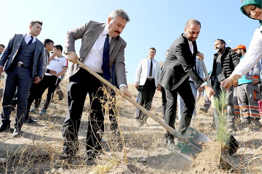 Melikgazi Belediyesi’nin 32 mahallesinde 12 bin 800 fidan dikimi 
