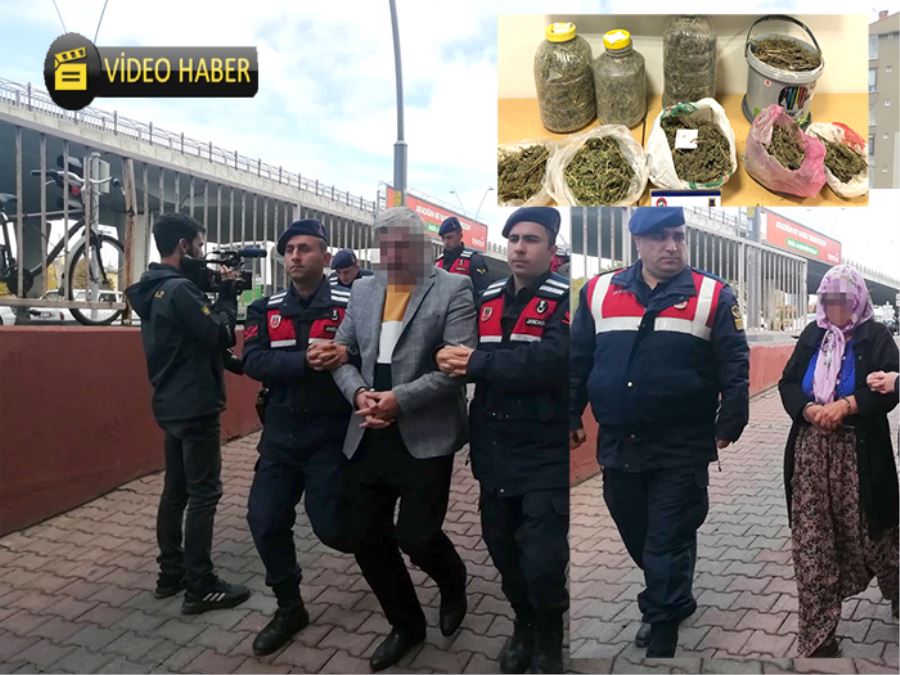 Yaşlı çift, 22 kilo esrarla yakalandı 