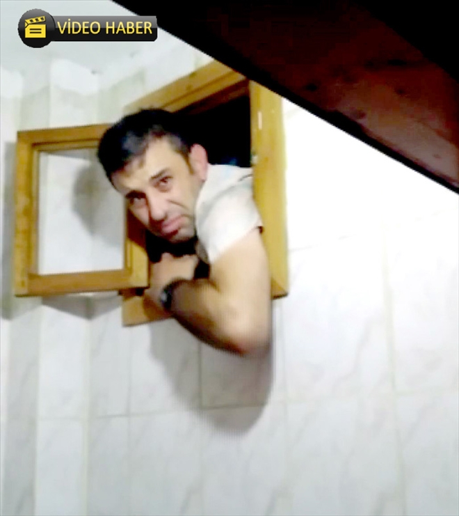 Aranan şahıs tuvaletin havalandırma boşluğunda yakalandı 