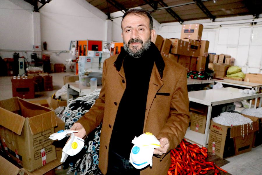 Kayserili firma Çin’e maske yetiştirmek için gece gündüz mesai yapıyor 