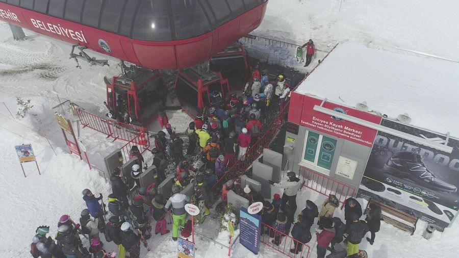 Erciyes’te hafta sonu yoğunluğu