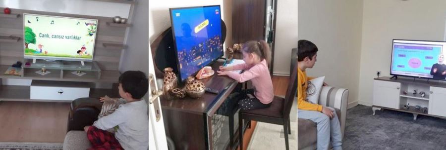 Uzaktan eğitimde öğrenciler televizyon başına geçti