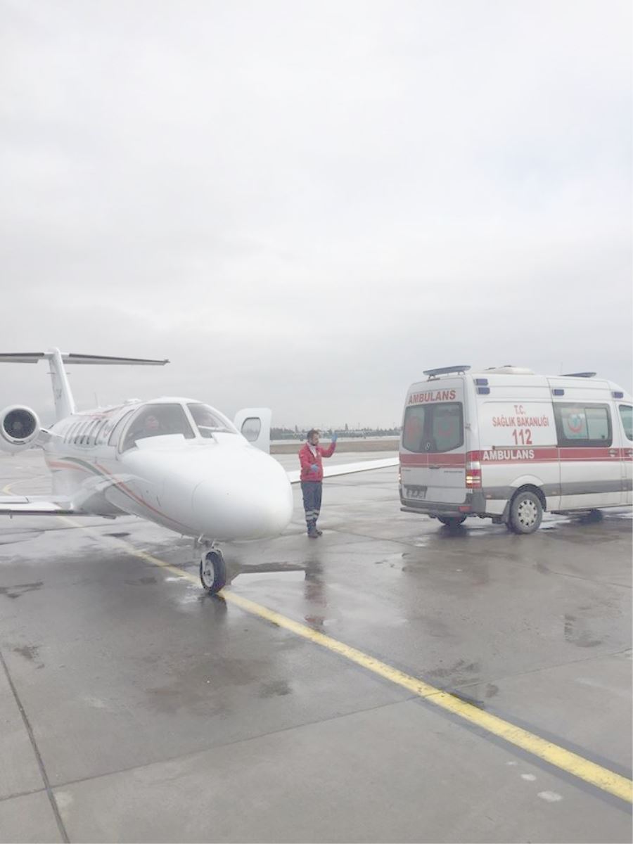 15 aylık bebek uçak ambulansla Erzurum