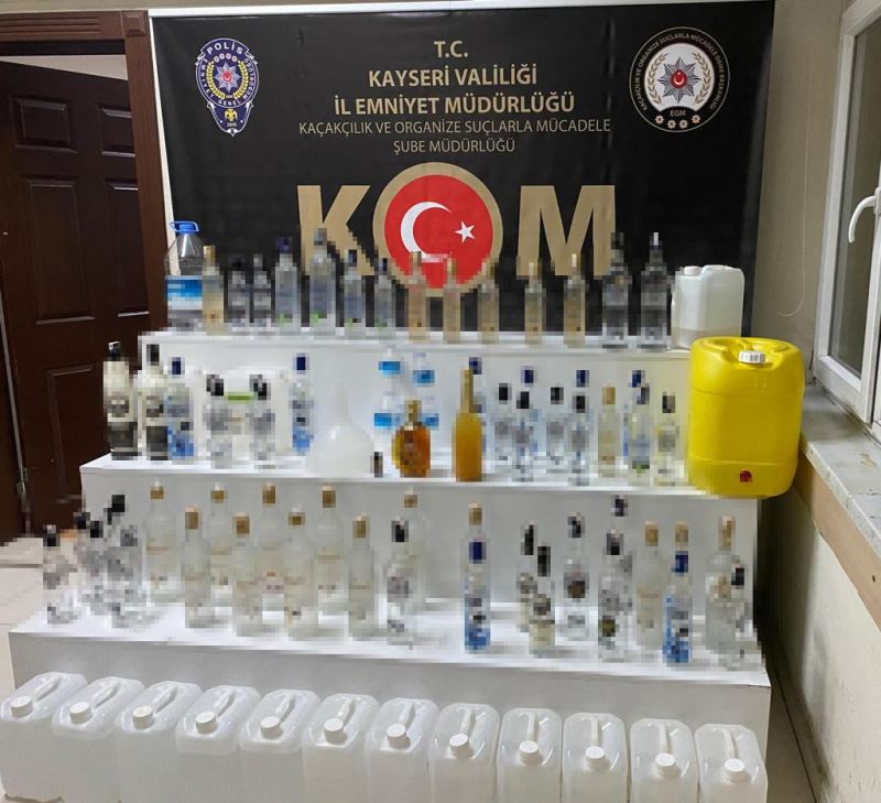 Kayseri’de sahte alkol operasyonu
