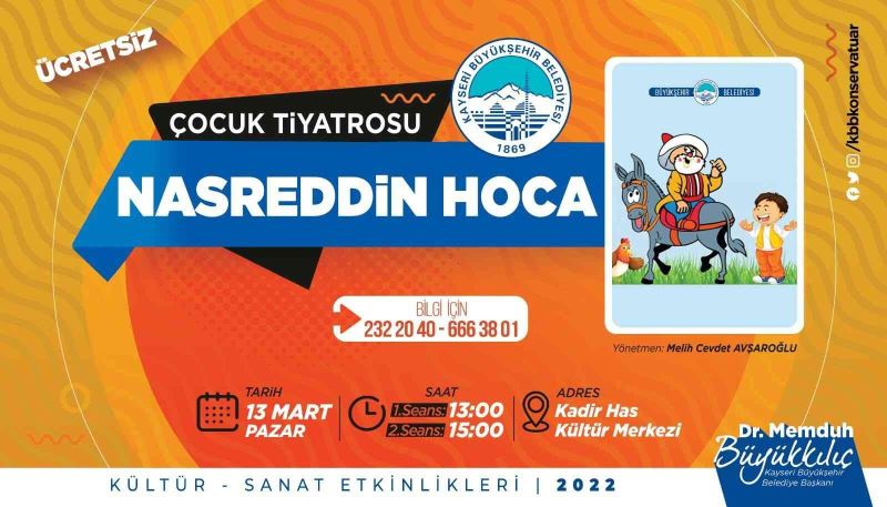 Kayseri Büyükşehir Belediyesi’nden Kültür Sanat etkinlikleri
