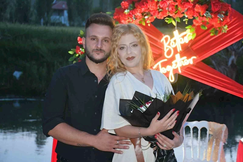 Zamantı Irmağı’nda sürpriz evlilik teklifi
